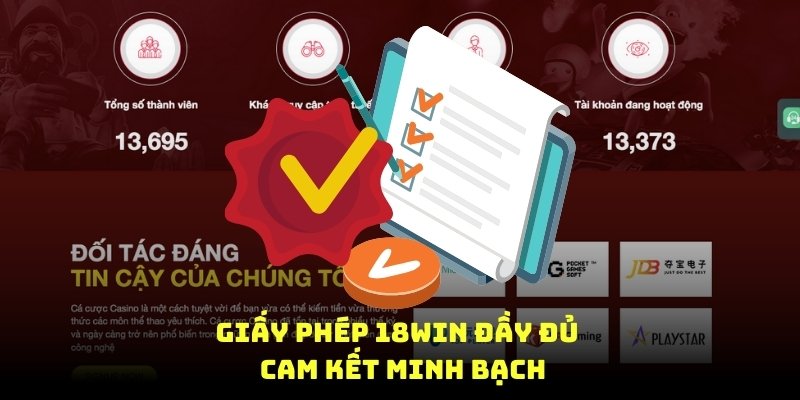 Giấy phép 18Win8 đầy đủ - Cam kết minh bạch